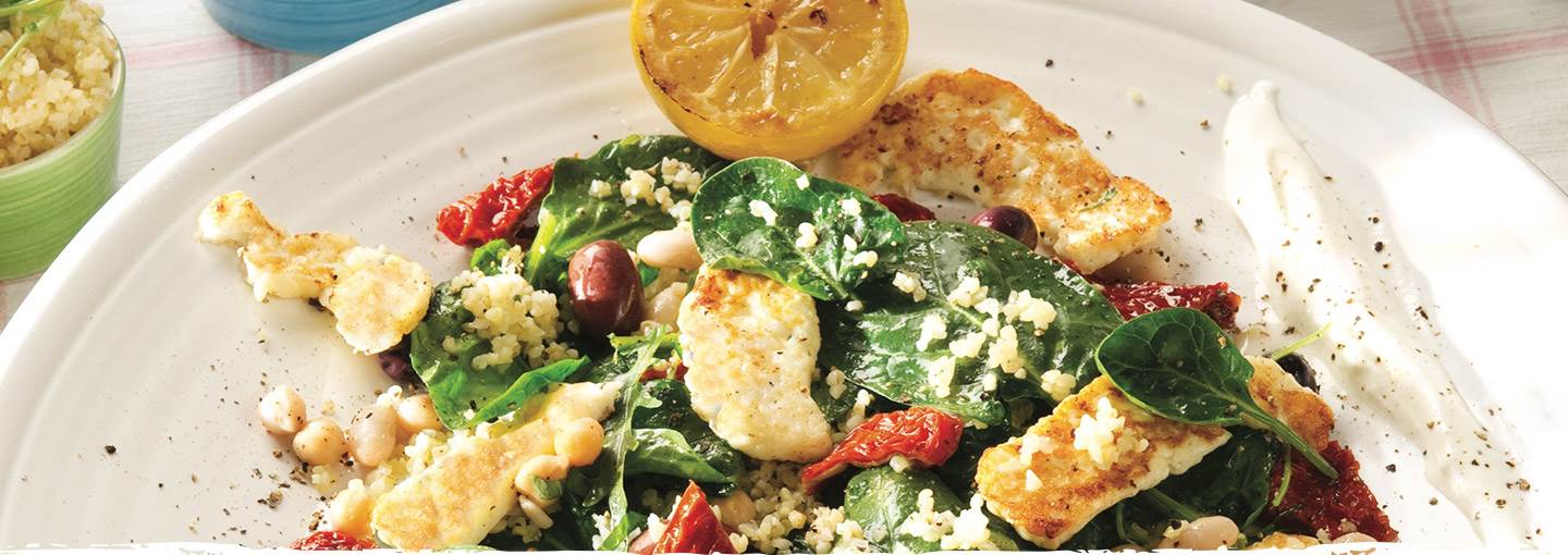 Halloumisalat med bulgur